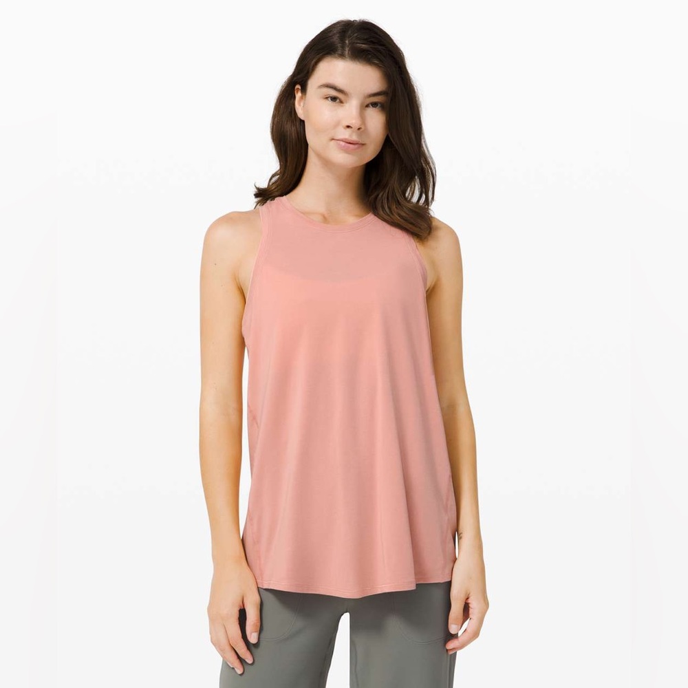 Lululemon All Tied Up Yoga Tank in Pink Pastel Pima Cotton